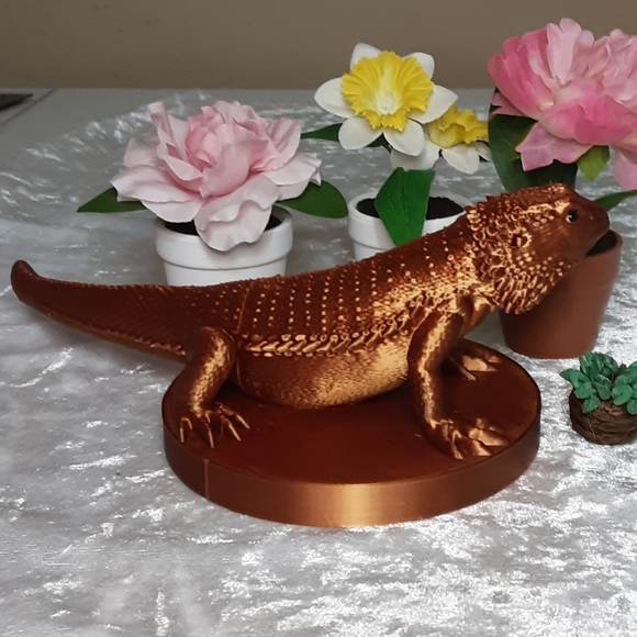 Handmade 3D Printed Bearded Dragon Rust Color - Picture 7 of 10